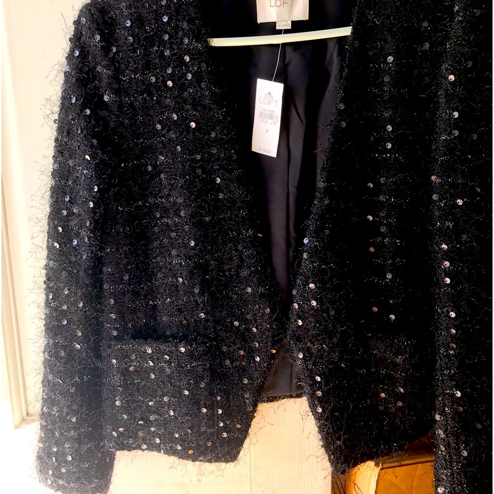 Black sequined LOFT blazer.